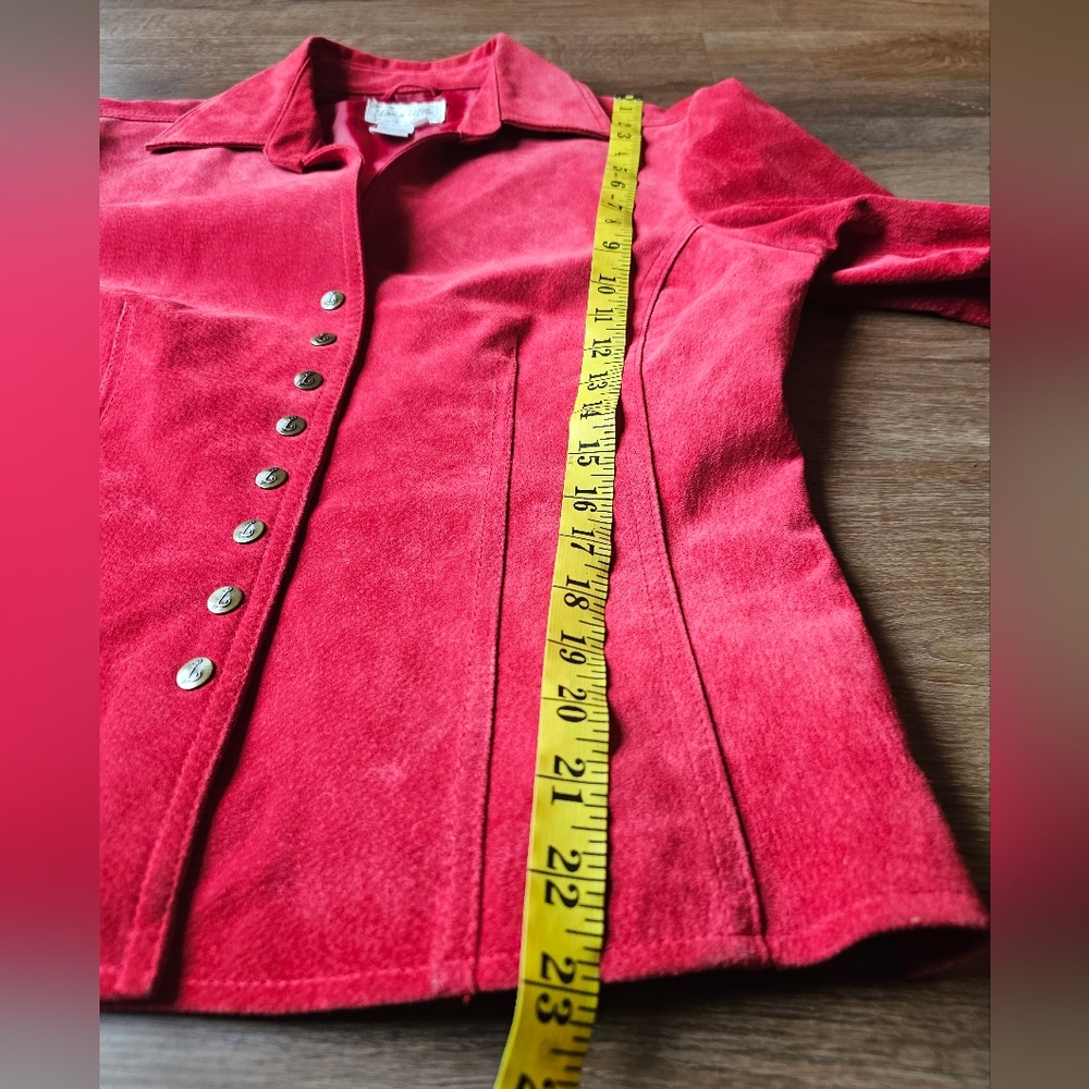 Live a Little Red Suede Button-Front Jacket - Picture 8 of 8